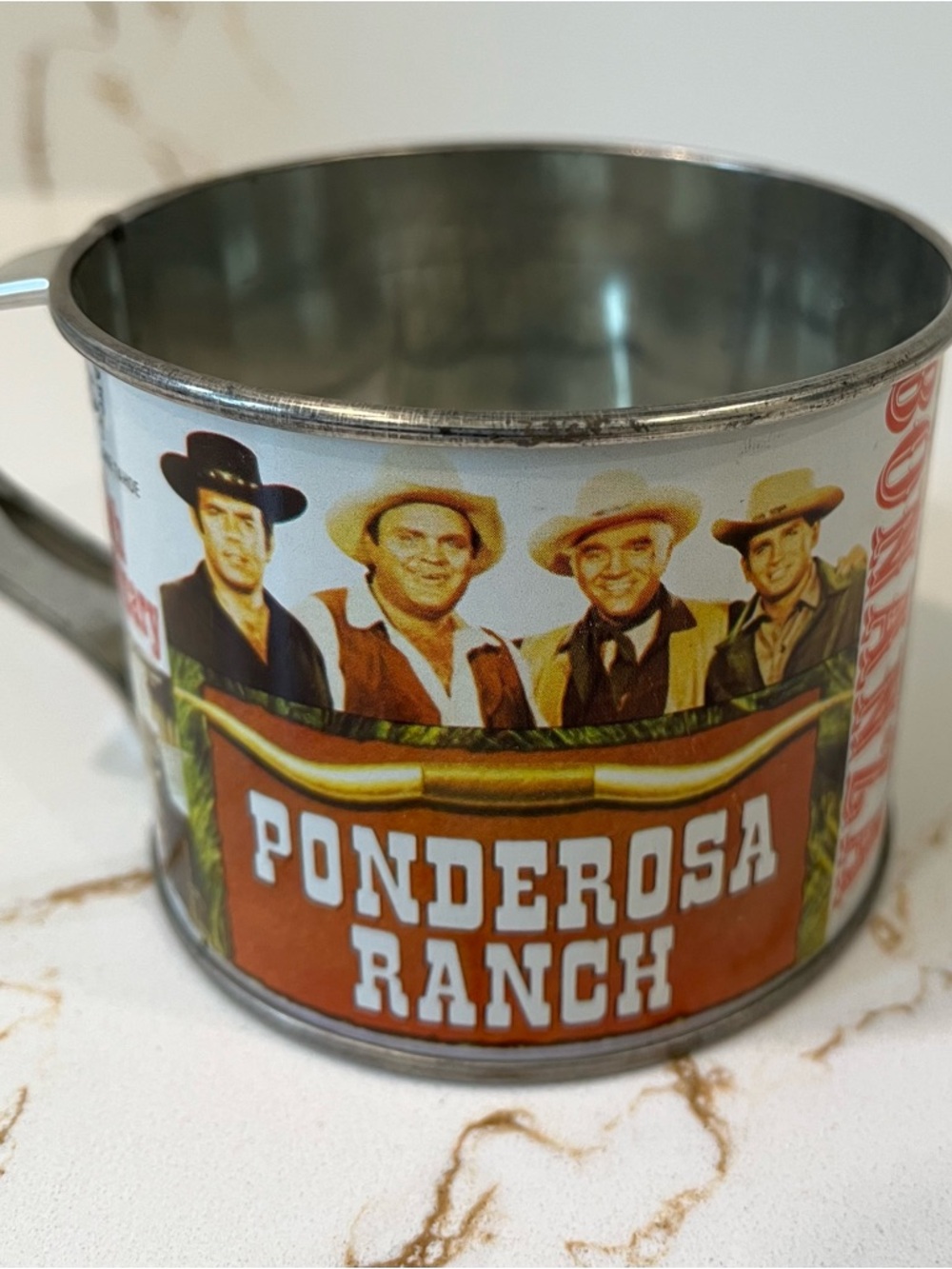 Ponderosa Ranch Metal Decorative Mug - Orange and Silver